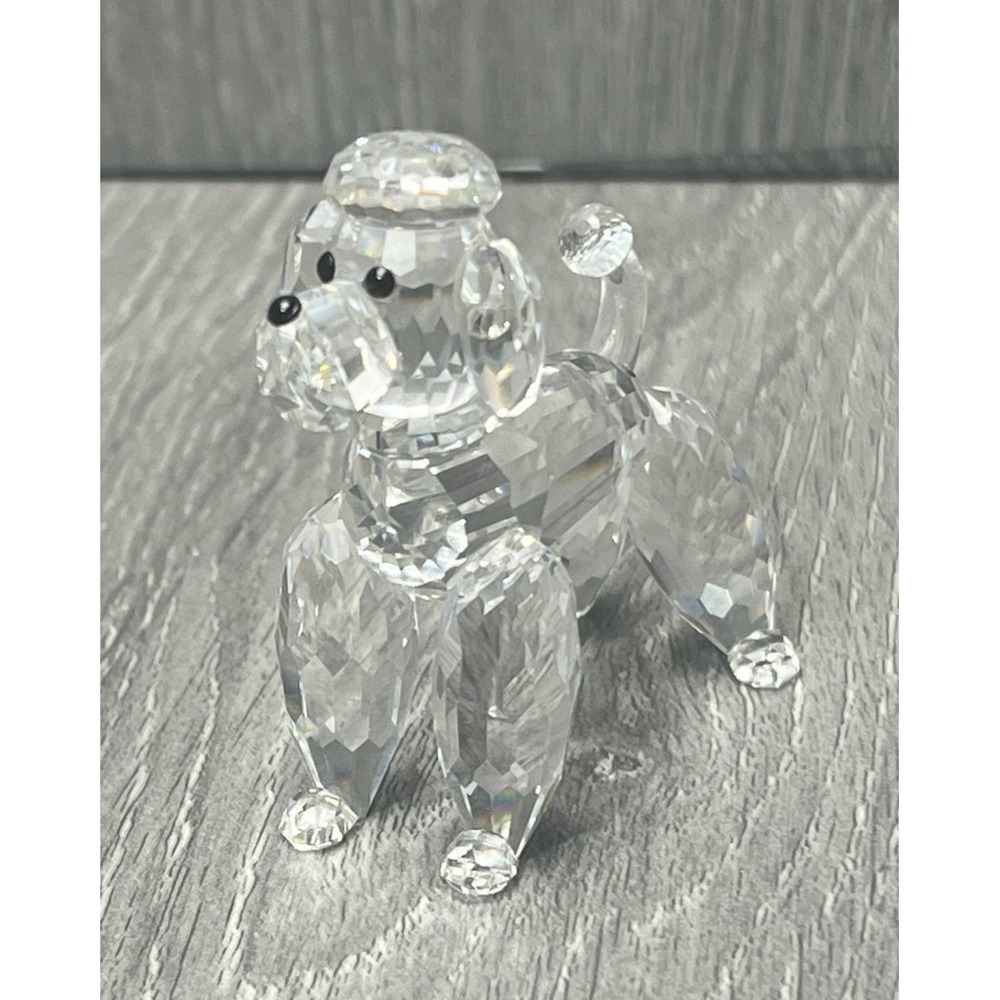 Swarovski Crystal Poodle Dog Figurine Clear Faceted Miniature Pet Collectible